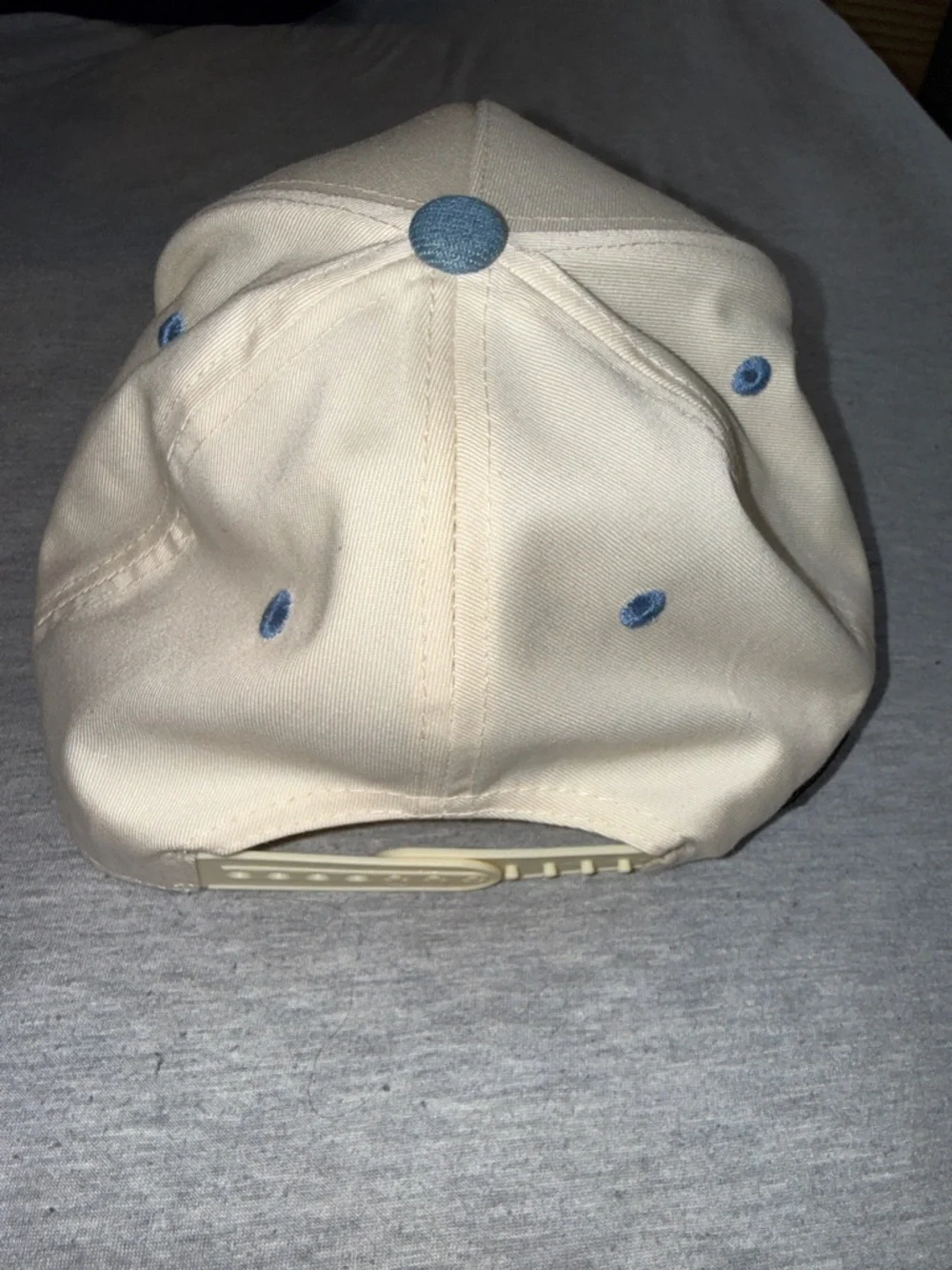 Customize Chicago Embroidered Cap in Cream & Blue